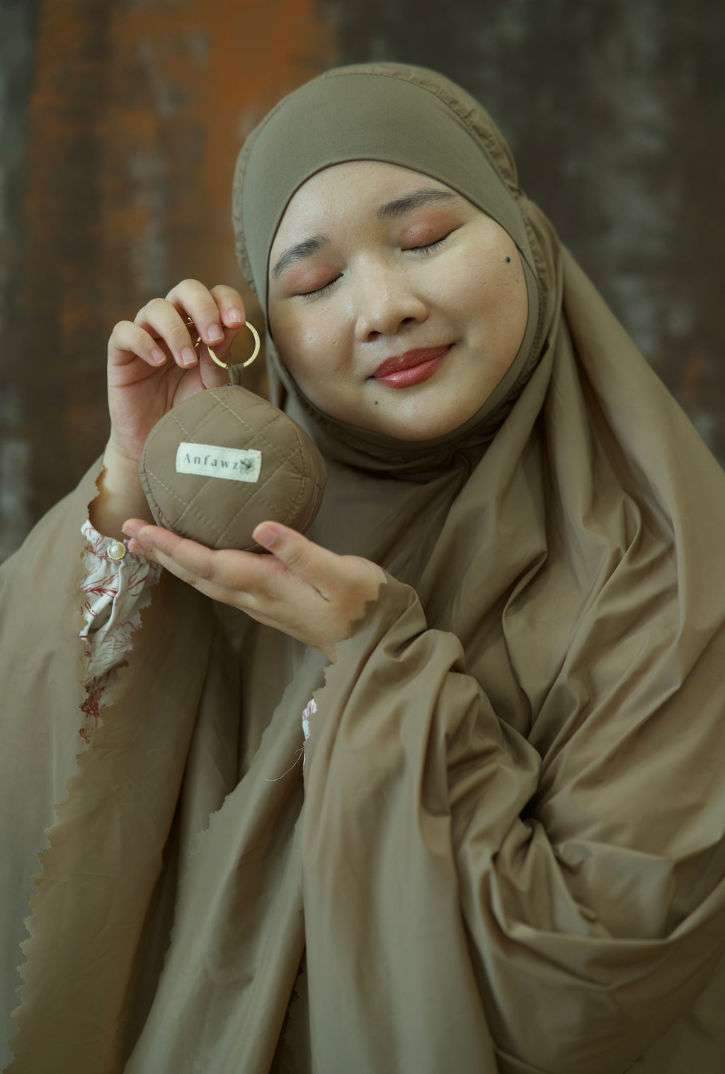 Set de prière complet – Pochette ronde – Beige