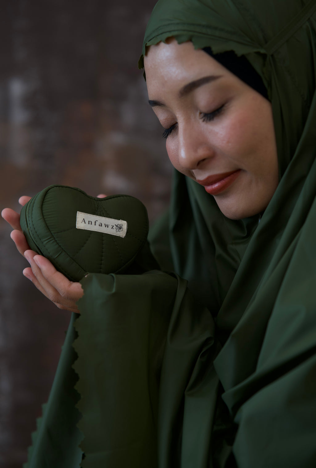 Pochette de prière Cœur – 3 pièces – Vert | ANFAWZ