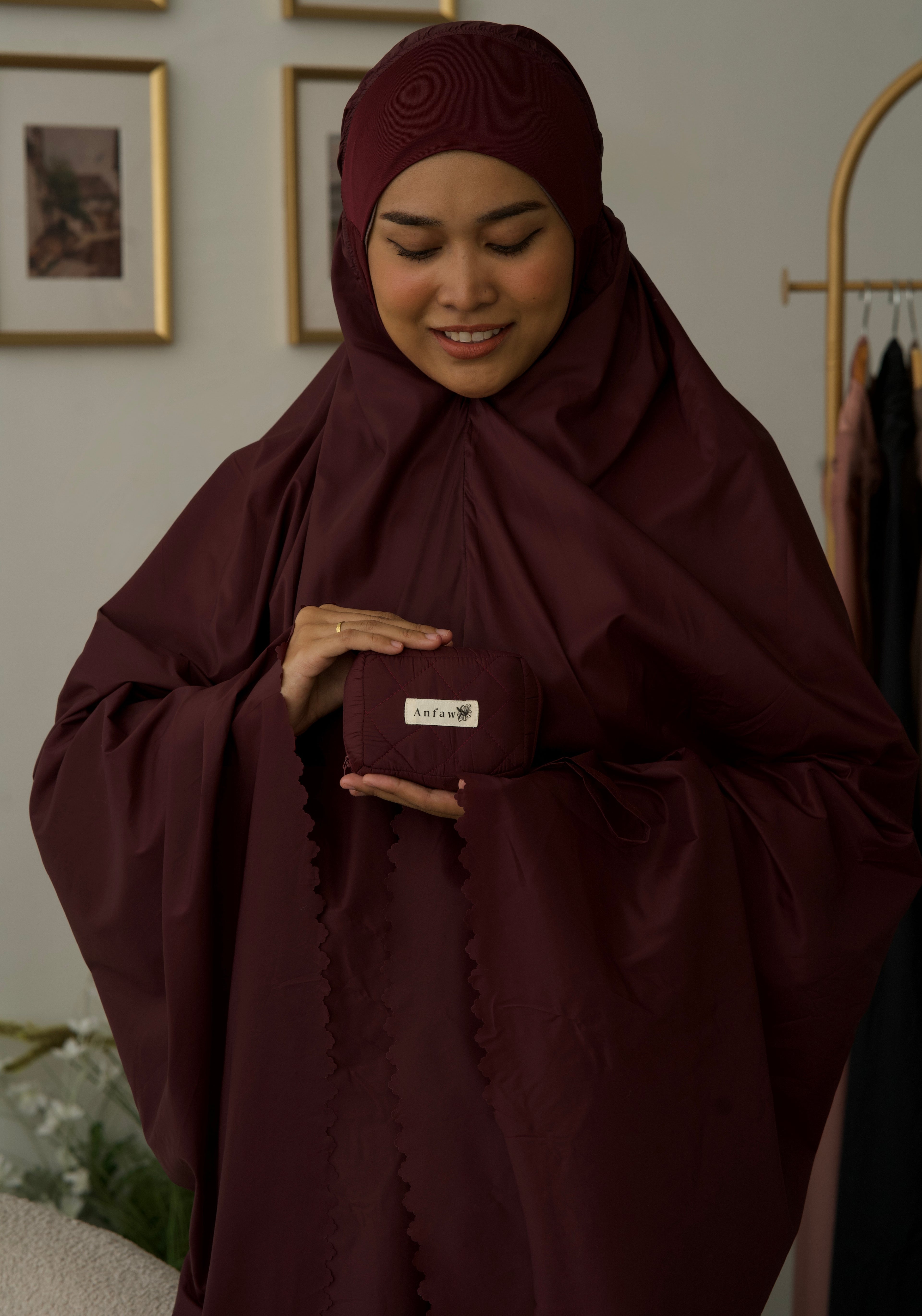 Pochette de prière 3 pièces Bordeaux foncé – ANFAWZ