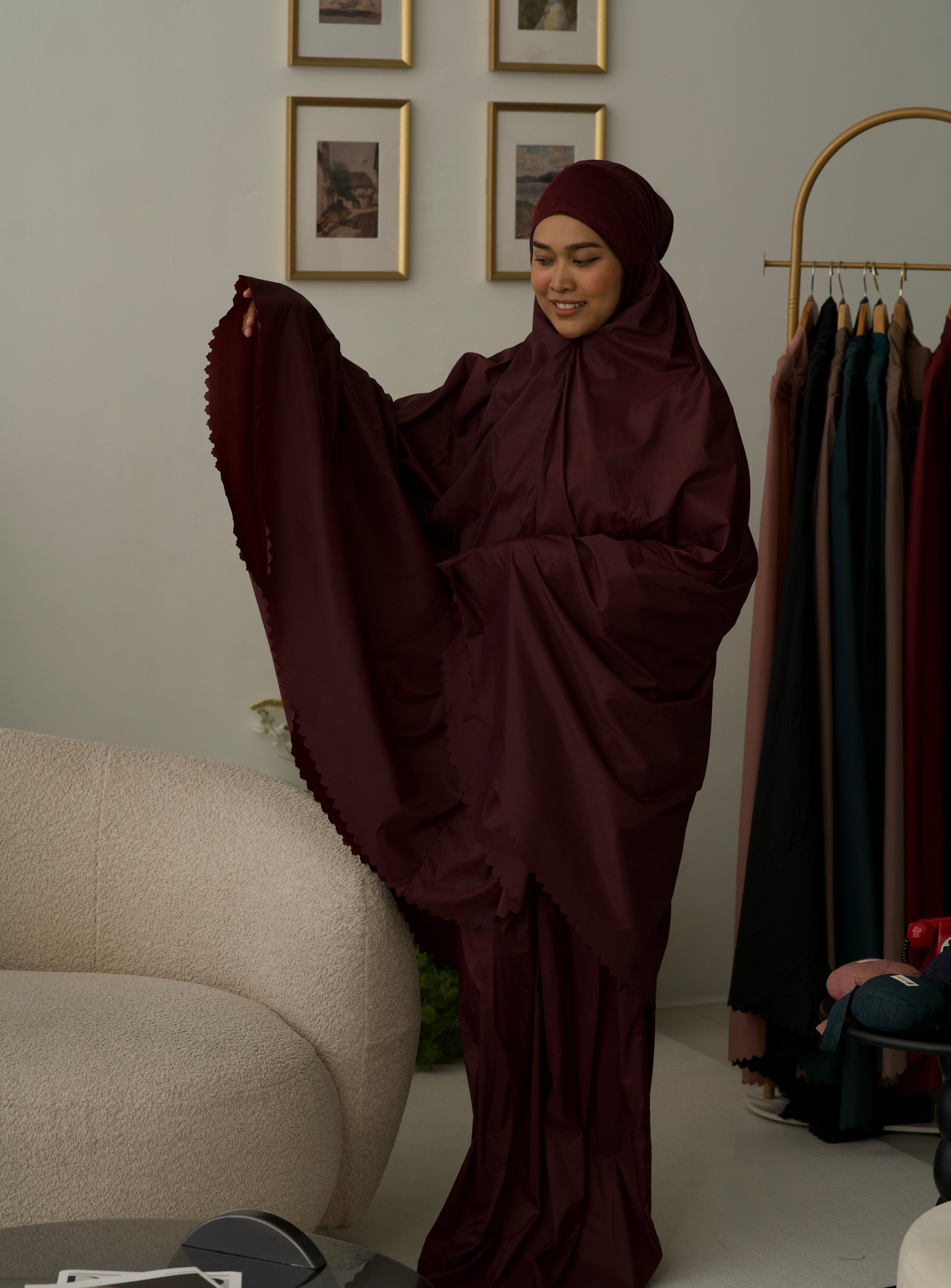 Pochette de prière 3 pièces Bordeaux foncé – ANFAWZ
