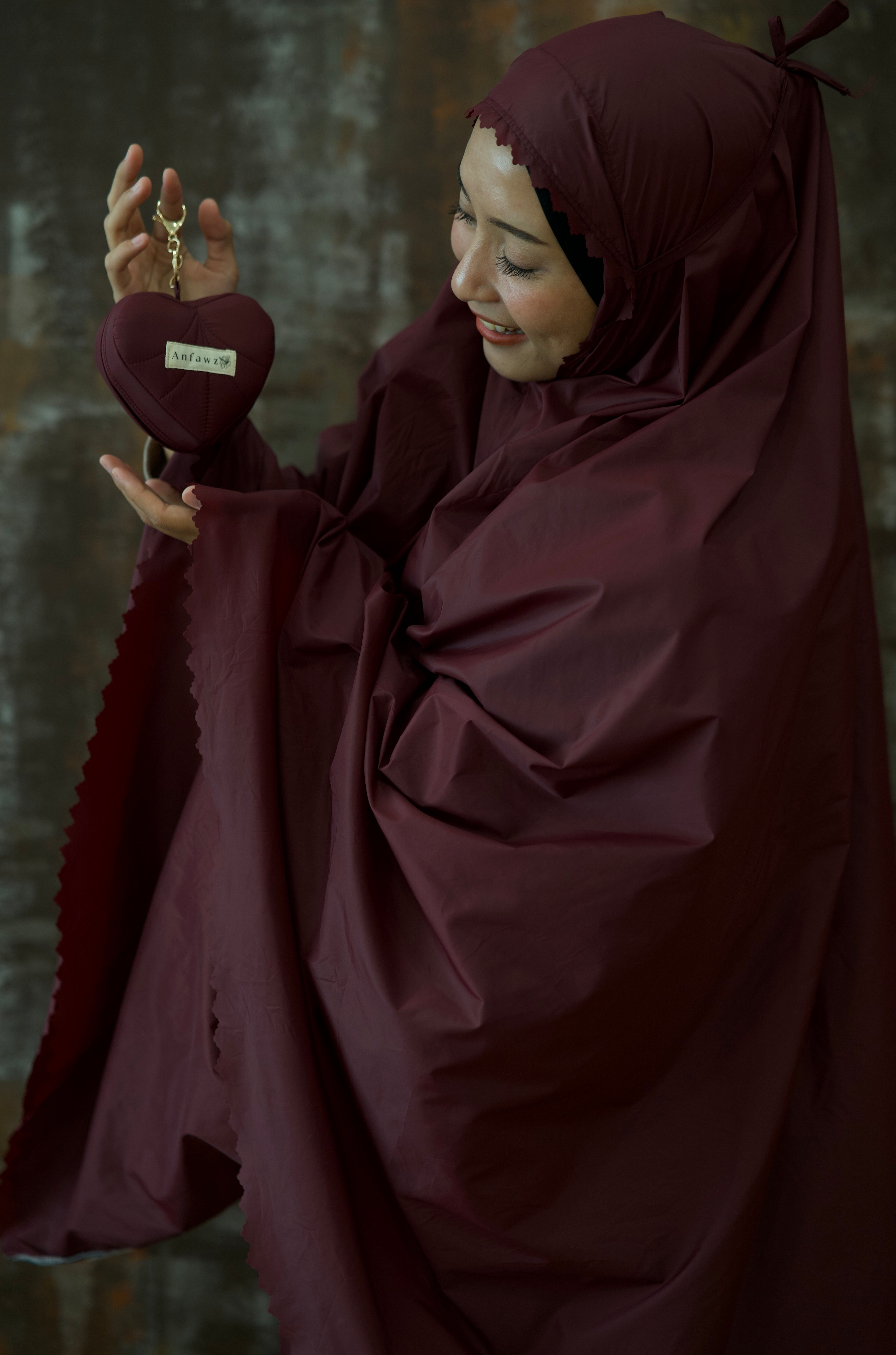 Pochette de prière Cœur – 3 pièces – Bordeaux | ANFAWZ
