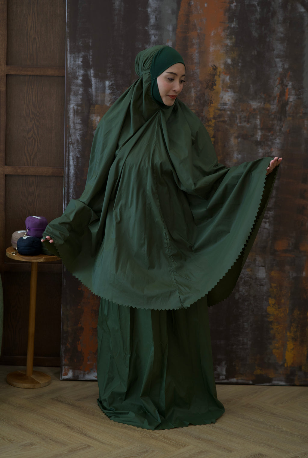 Set de prière complet – Pochette ronde – Vert